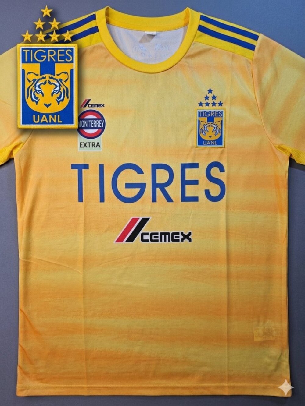 Tigres UANL Liga MX Soccer Jersey Yellow Blue Men's Size XL